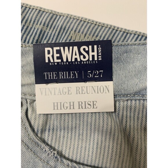 NWT Rewash The Riley Vintage High Rise Patchwork Denim Shorts Size 5/27 (V20) - Picture 4 of 7